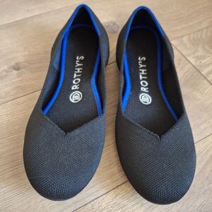 Rothy's The Flat Black Round Toe Ballet Flat sz 7.5